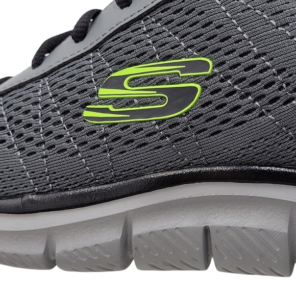 Skechers Track Moulton Jogger Men 9 Gray Lime Green S Logo Trainers Sneakers New main image 12